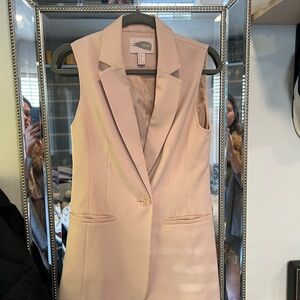 Sleeveless Blazer Vest in Light Pink by Topshop